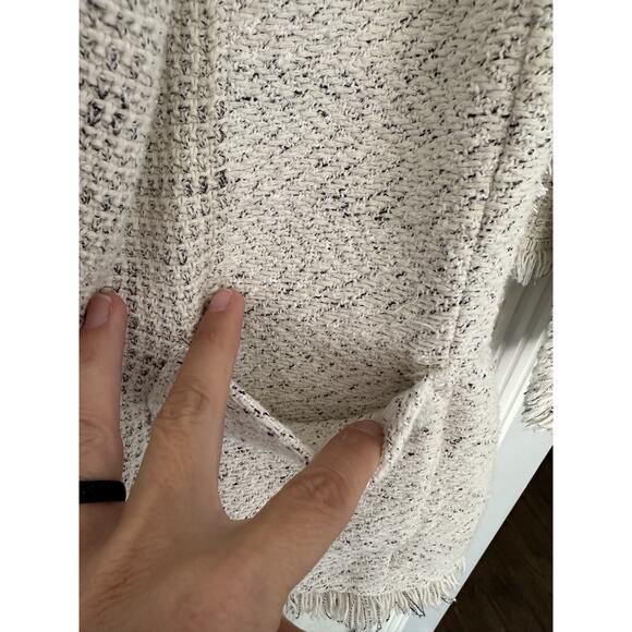 VGUC NIC+ZOE Plus Ribbon Trim Fringe Jacket Cream Navy Waffle size 3X READ - Picture 7 of 14